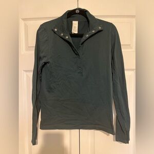 Athleta Seamless Henley, Seaweed Green, Size L